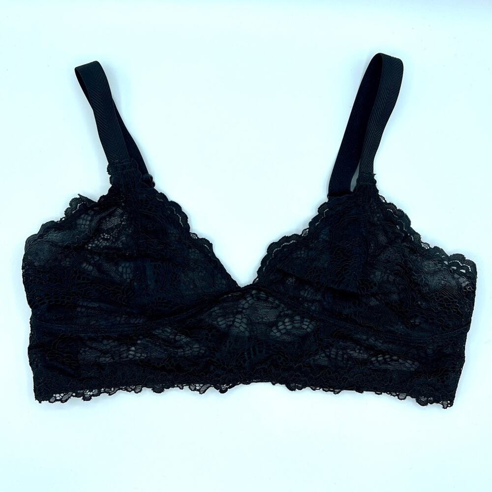 Intimately Free Free People | Whimsygoth Black Lacy Bralette Bra Cuttout Back S